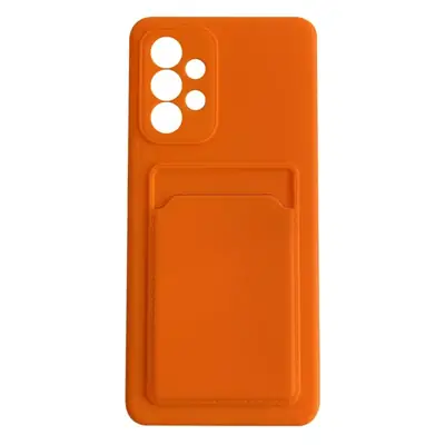 Orange Silicone Mobile Phone Case with Card Holder