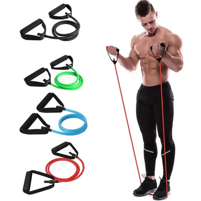 One-word tension belt muscle training fitness equipment tpe tension device kit 11 piece set tension rope