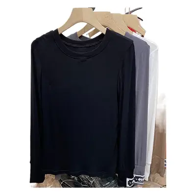 Women Cotton Slim Fit Round Neck T-Shirt Grey