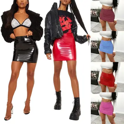 Black Leather Hip-Grip Shorts Large Size
