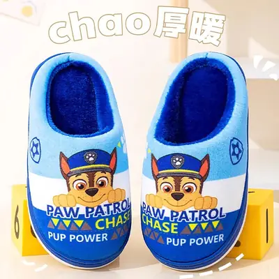 Paw Patrol Children's Cotton Slippers Autumn and Winter Children's Indoor Warm Home Non-Slip Boys Cute Kids Baby Slippers