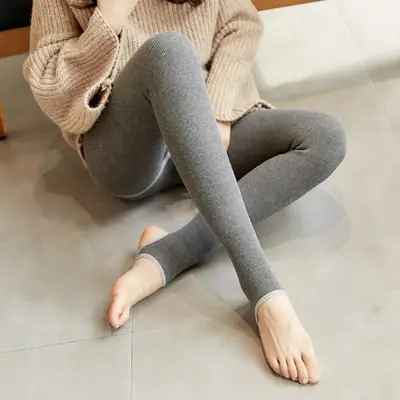 Women's Vertical Thread Cotton Leggings Winter Warm