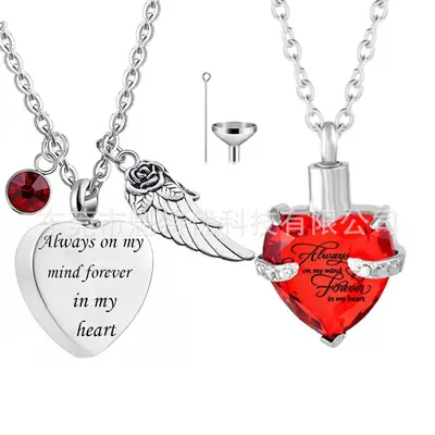 Stainless Steel Heart Emblems Necklace Set for Love