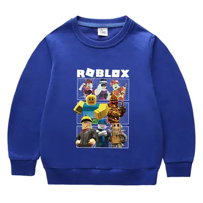 2023 Kids Roblox Sweatshirt Purple Round Neck Cotton