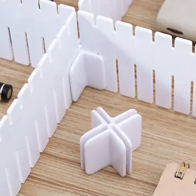 White Plastic Drawer Partitions with Fixed Buckles
