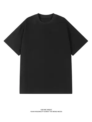 ACU Men Black 220G Heavy T-Shirt Summer Loose Fit