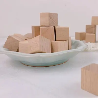 Wooden Square Blocks for Kids Math & DIY Toy