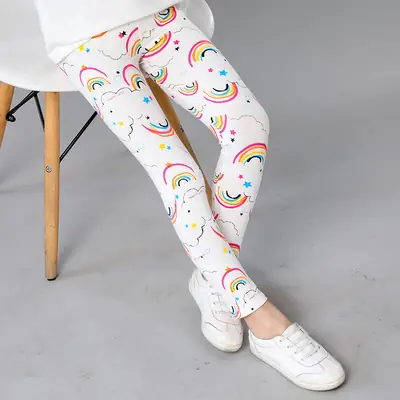 Kids Printed Pants Set 3-11 Years Old Rainbow Gold