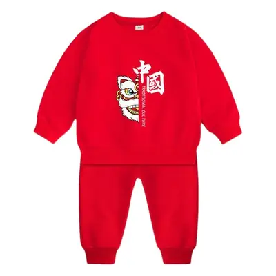 Red Infant Sweatshirt & Pants Set for Boys 1-Year Old