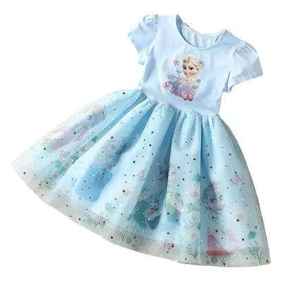 Girls' Dress 2026 Summer Fashion Frozen Style Children's Clothing Elsa Children's Princess Dress Elsa Baby Dress