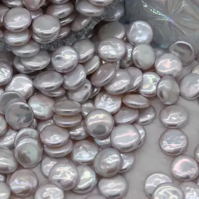 Bright Pearl Baroque Flat Buttons for DIY Jewelry