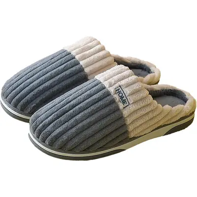 Winter Cotton Velvet Slippers for Men Women