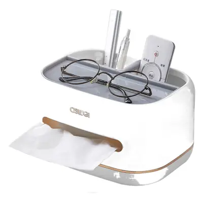 Luxury Coffee Table Tissue Box with Remote Control & Light