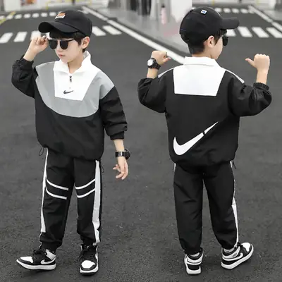 Boys Spring Suit 2022 White Black Nike Track Suit