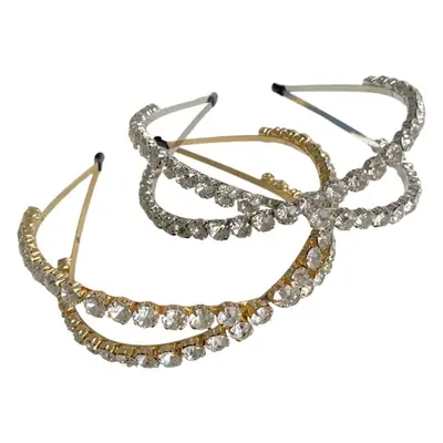 European & American Retro Alloy Rhinestone Hair Hoop Cross-border Hollow Cross-Baroque Hair Bundle Korean Style Tide Hair Cave Pressed Hair Women