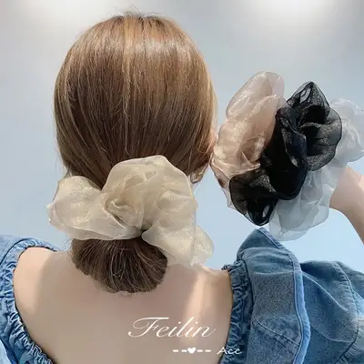 Korean Style Mesh Hair Ring for Women Summer 2021