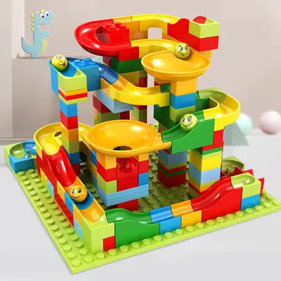 Compatible with Lego Assembled Block Particles Variety Slide Assembled Combination Ball Track Educational Children's Toys Wholesale
