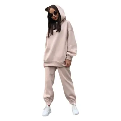 2023 Women Hooded Sweatshirt Set Olive Green Casual Two-Piece