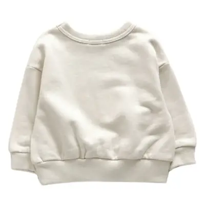 Girls Cotton Sweatshirt Beige Loop Pullover