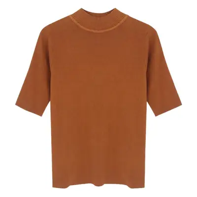 Women's 2025 Half Turtleneck Knit Shirt Maroon Slim Fit