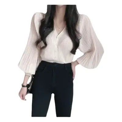 White V-Neck Chiffon Cardigan Women 2023 Summer