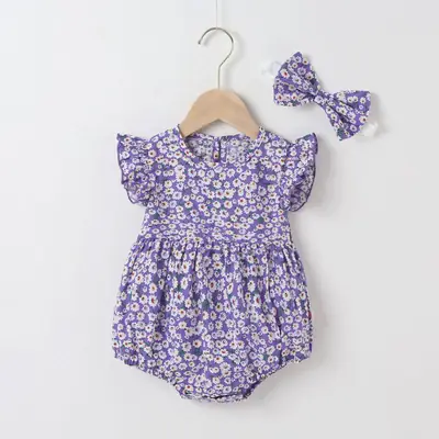 Newborn Floral 2-Piece Suit Pants Set for Girls