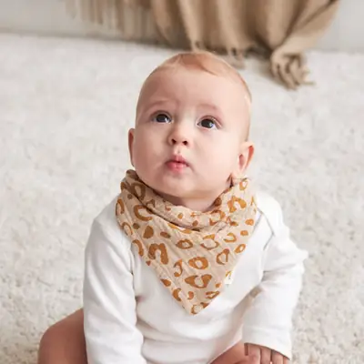 Baby Leopard Print Cotton Scarf for Boys Girls
