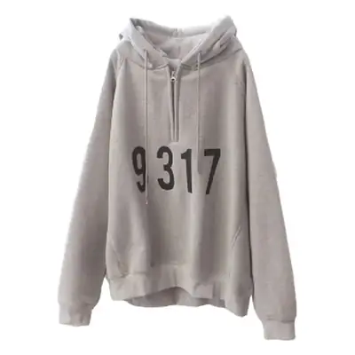 Women Grey Hoodie 9317 Zipper Spring Autumn