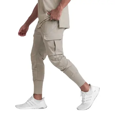 Cross-border plus size sports pants thin ankle-tied running training overalls