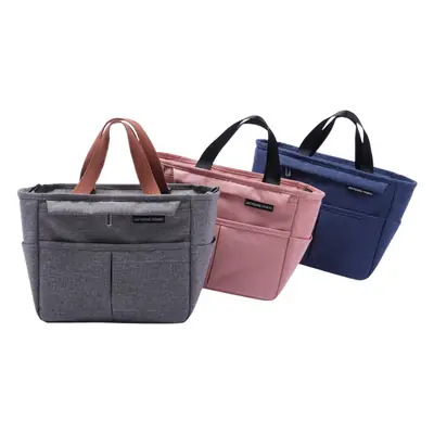 Crossbody Lunch Bag Black Oxford Cloth Large Capacity