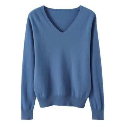 2025 V Neck Knitted Pullover Shirt Slimming Winter Wear