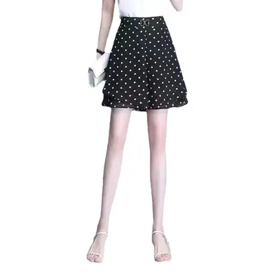 Black Chiffon Wide Leg Pants High Waist Slimming 2026