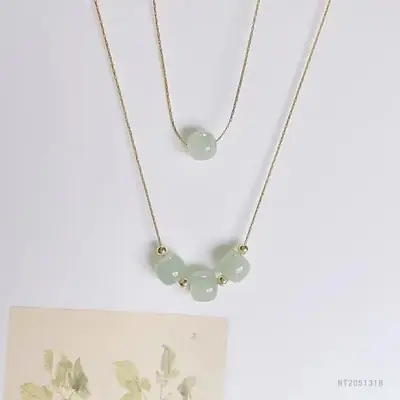 Guan Yu 18K Gold Hetian Jade Pendant Necklace