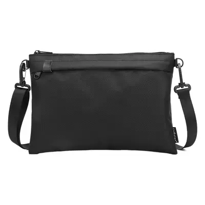 Men's Black Canvas Crossbody Shoulder Bag 30x20cm