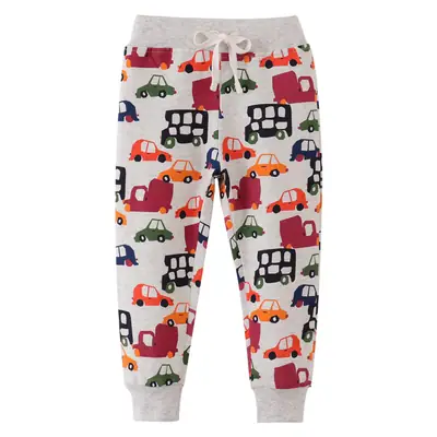 Children's Car Print Sweatpants Winter Long Pants