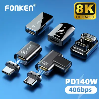 USB C Magnetic Adapter 140W Fast Charging MacBook4K