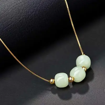 Guan Yu Jade Necklace with Barrel Beads Wholesale Dropshipping