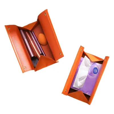 Orange Hair Storage Bag with Hand Design