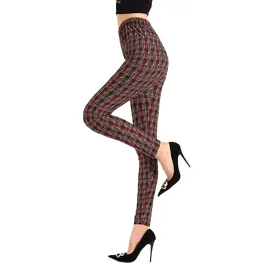 Women Printed Leggings Large High Waist Black Pants