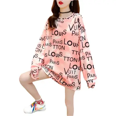 Women's Korean Letter Print T-Shirt Mid Length Sleeveless