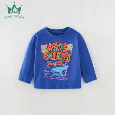 Children's Wave Riders T-Shirt Blue Cotton 2021