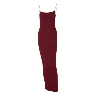 Black Slim Fit Long Skirt Suspender Dress for Women