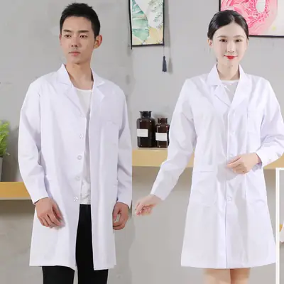 Men's White Lab Coat Doctor's Wear Autumn Winter