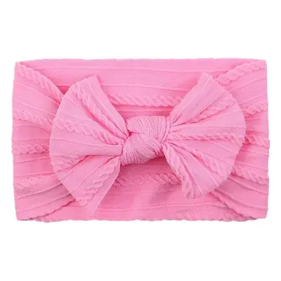 Brown Jacquard Bow Headscarf for Girls