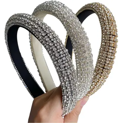 Korean Diamond Hairband for Women with Wide Brim