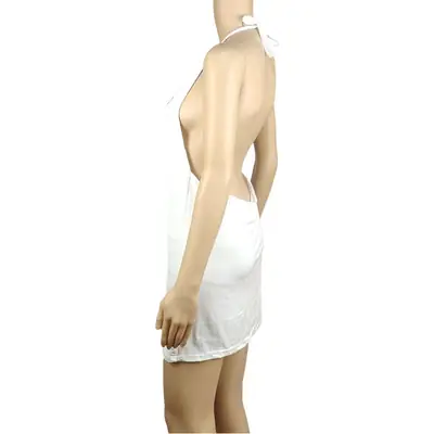 Black Sexy Neck Dress with Strap & Sleeveless Design
