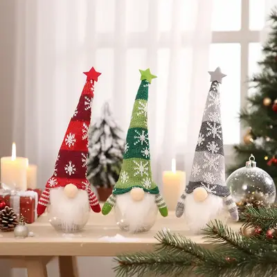 Knitted Snow Gnome Christmas Decorator Small