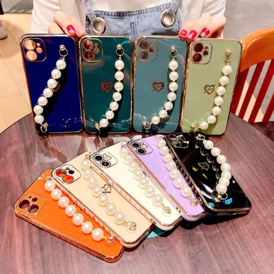 Apple iPhone 11/7 Plus Pearl Pearl Bracelet Case Orange