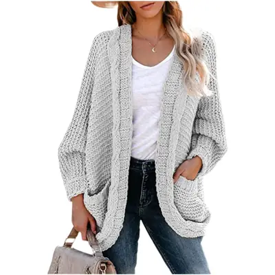 2025 Women Button Cardigan Outwear Knitwear Large