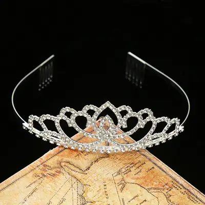 New Rhinestone 3D Crown Headband for Girls Dance Princess Birthday